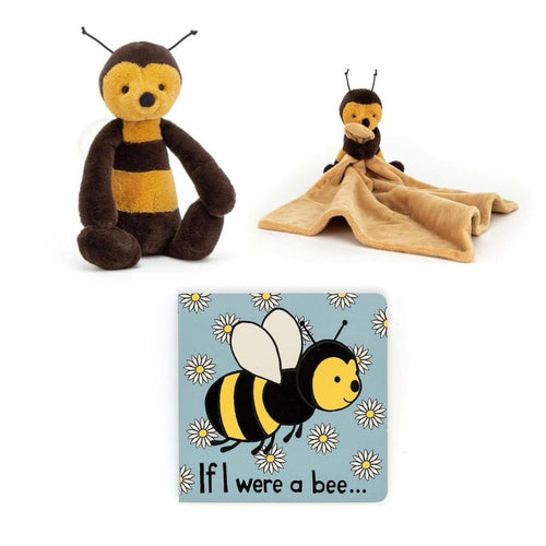 Bundle Deal- Jellycat Bashful Bee, Bashful Bee Soother, If I were a Bee Book