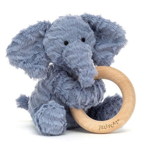Jellycat - Fuddlewuddle Elephant Wooden Ring Toy