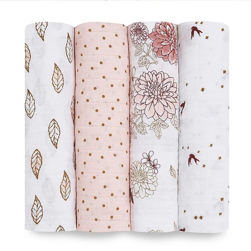 aden + anais - 4pk Swaddles- Dahlias