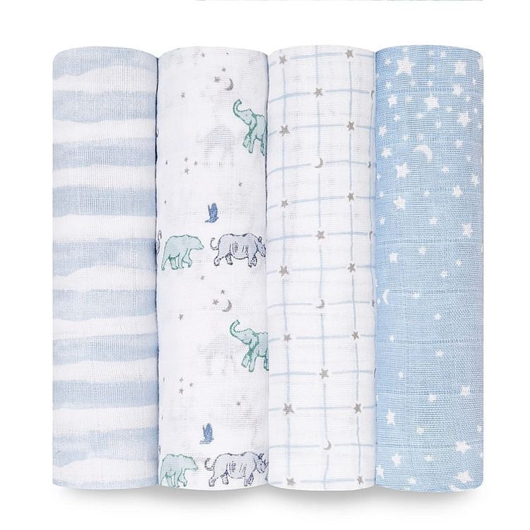 Aden and Anais- 4pk Swaddles- Rising Star