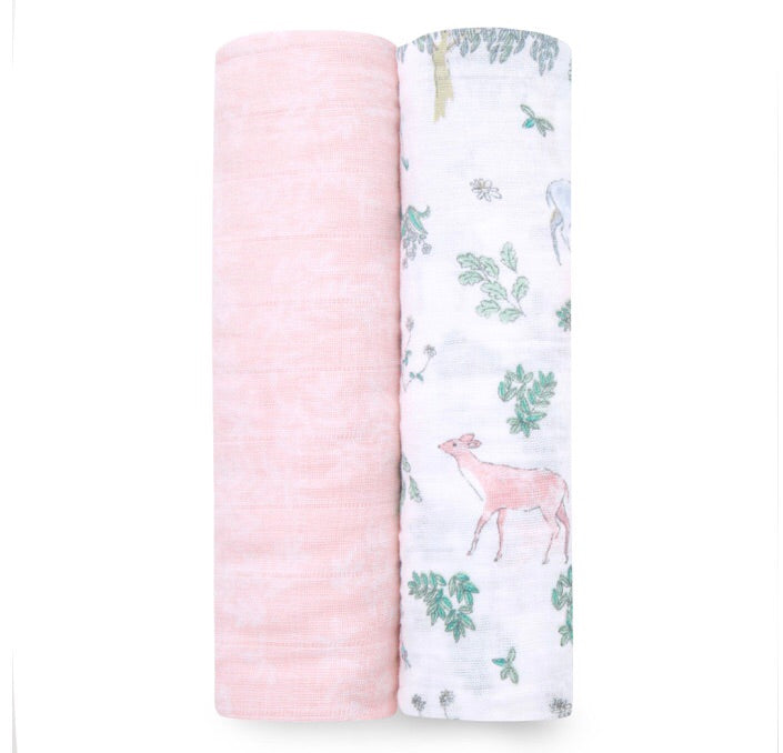 Aden and Anais- 2pk Swaddles - Forest Fantasy